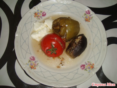 Долма из помидоров, баклажанов(фарширова нные овощи)