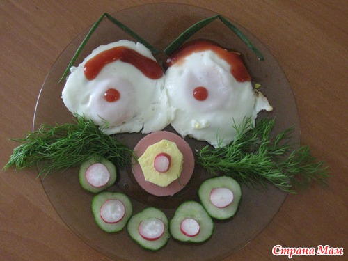 Наши весёлые завтраки-мордочки!!!