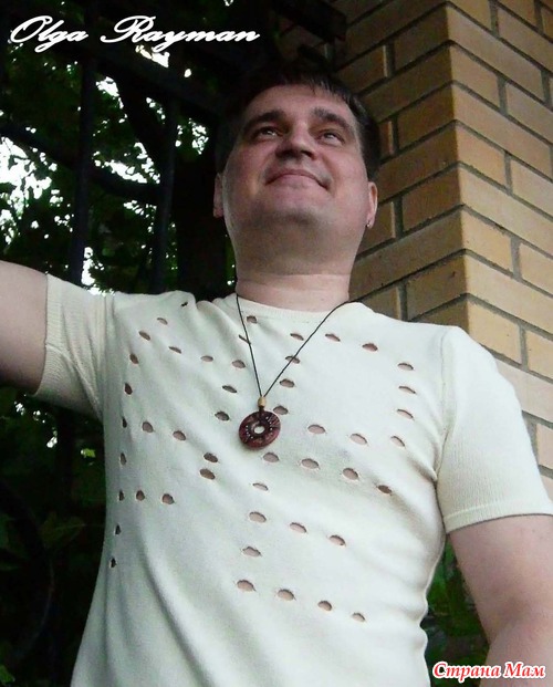 ВЯЗАНАЯ ФУТБОЛКА МУЖУ