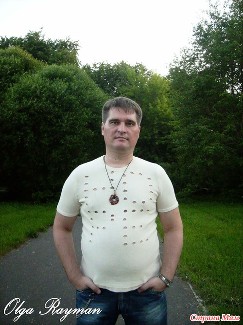 ВЯЗАНАЯ ФУТБОЛКА МУЖУ