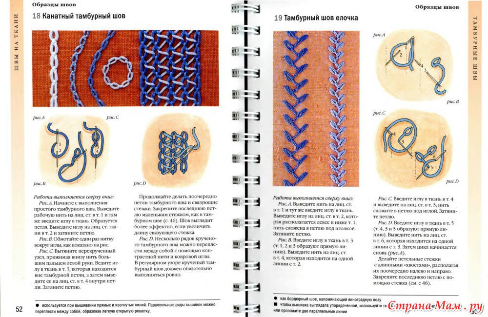 Образцы швов для вышивания