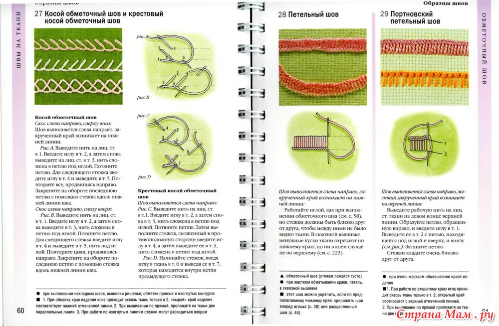 Образцы швов для вышивания