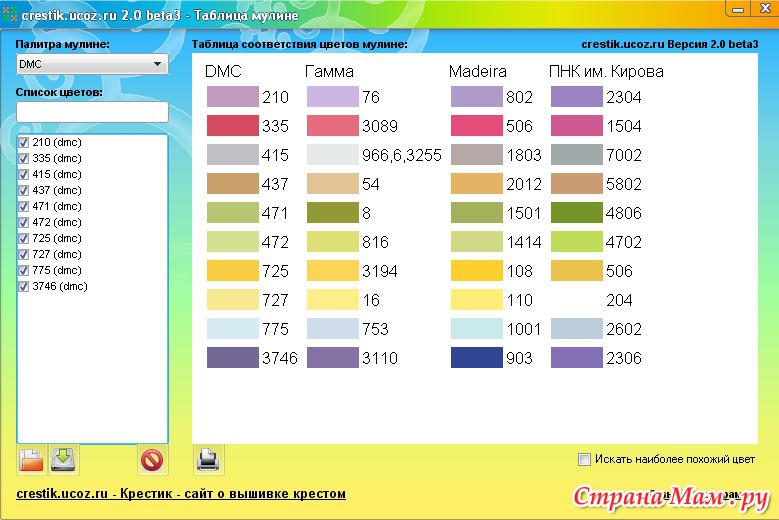Таблица соответствия цветов. Таблица соответствия цветов мулине. Таблица соответствия ниток мулине ДМС гамма и ПНК им Кирова. Таблица соответствия цветов мулине DMC И гамма Кирова.