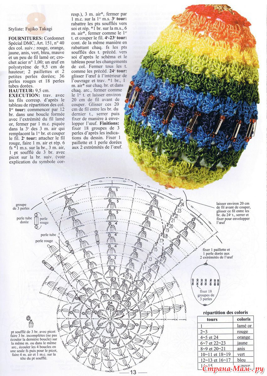 Вязание к пасхе крючком со схемами