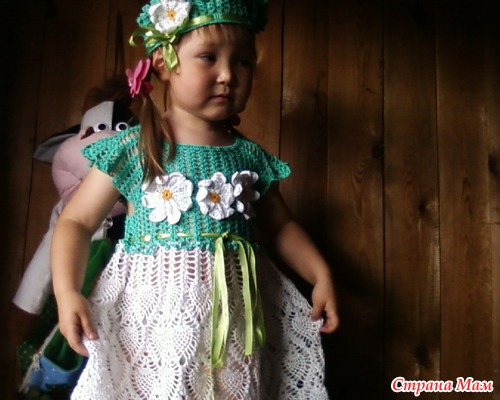 Платье для дочки и участие в конкурсе "Вязальный марафон"