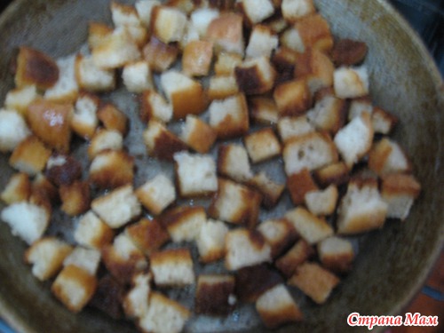 Молочный суп с гренками