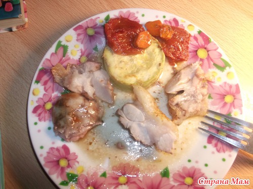 Рулька с овощами