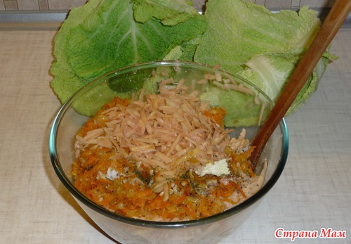 Голубцы из савойской капусты овощные, с картофелем