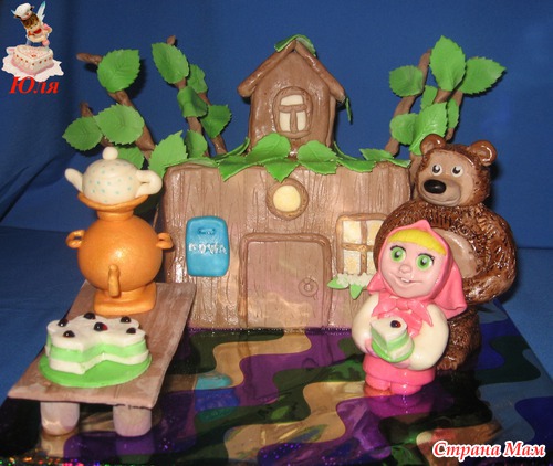 Вафельная картинка маша и медведь на торт
