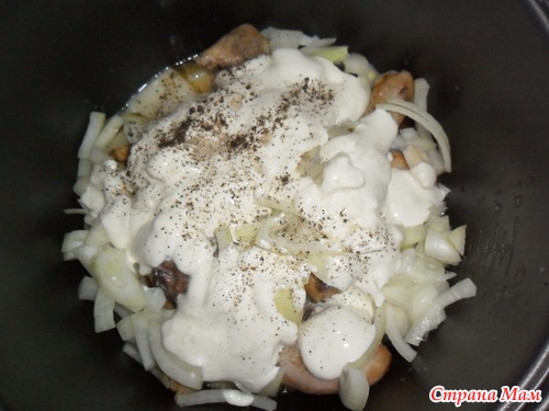 Куриная голень в сметане