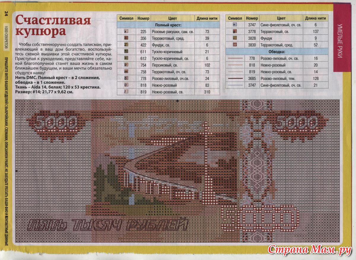 Вышивка крестом доллар схема