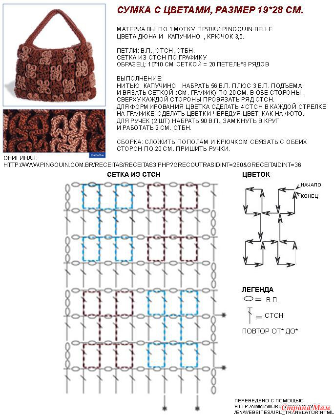 Вязание крючком схемы сумки схемы и модели