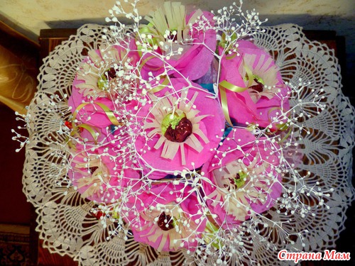 Мой первый конфетный букетик