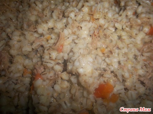 Волшебный перловый плов с тушёночкой.