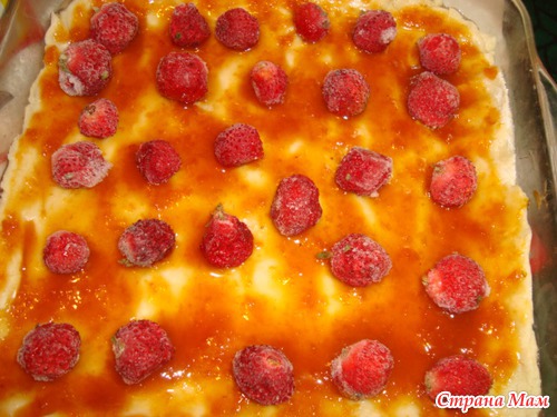 Пирог с арбикосами и клубникой.