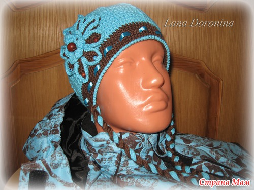 Шапочка Бирюза из пряжи Jeans YarnArt