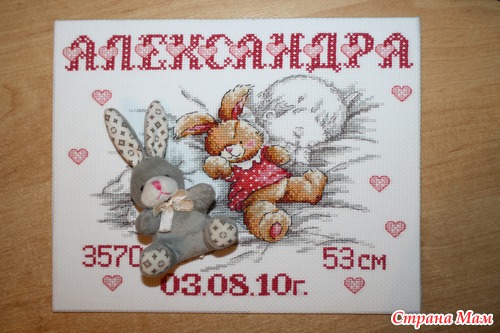 Метрика "Любимые игрушки - зайка"