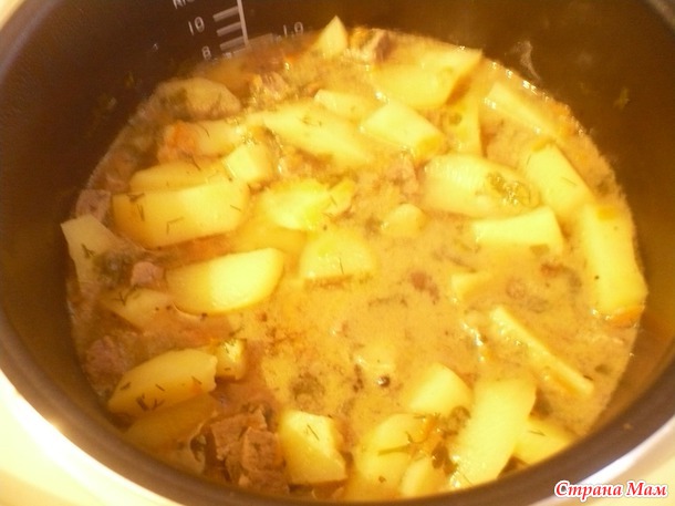 Тушёная картошка с мясом