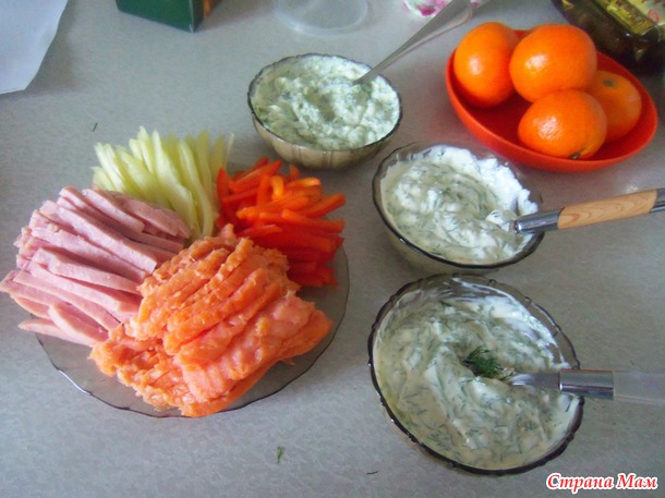 Роллы с ветчиной и рыбой. Вкуснятина!