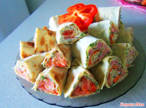 Роллы с ветчиной и рыбой. Вкуснятина!
