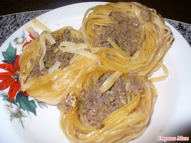 Гнезда с фаршем