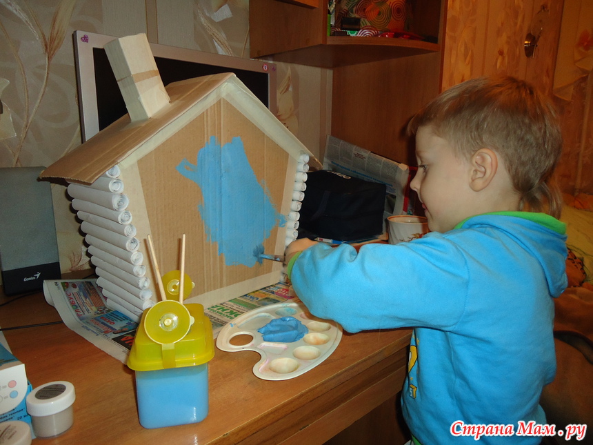 новогодний домик поделка в детский сад своими руками | Дзен