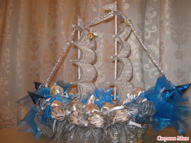 Мой конфетный корабль на свадьбу. Хвастаюсь!