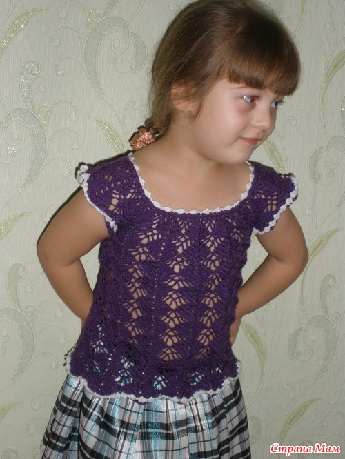 Вязаная ажурная футболка