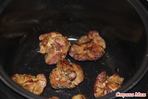 Жареная куриная печенка.