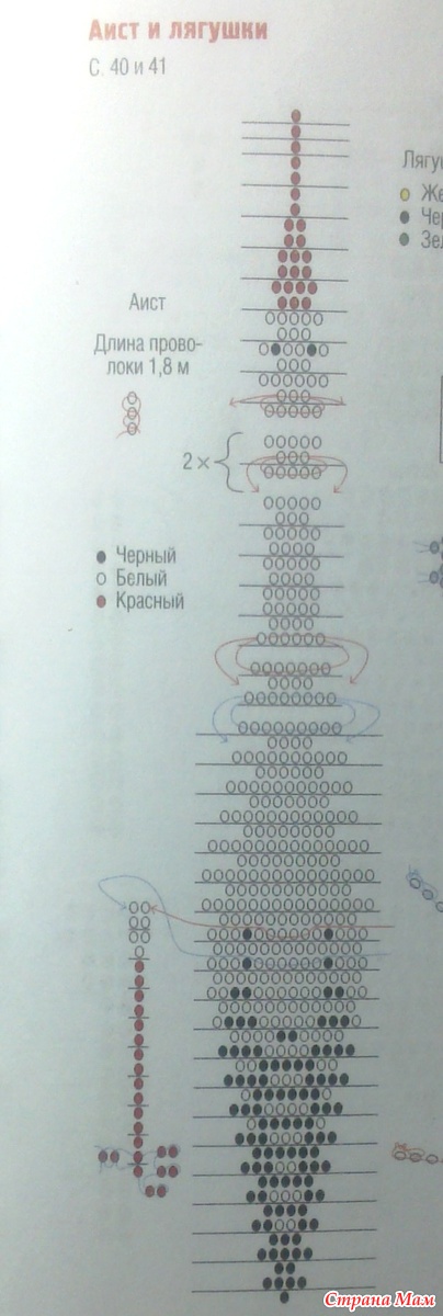 Аист из бисера схема