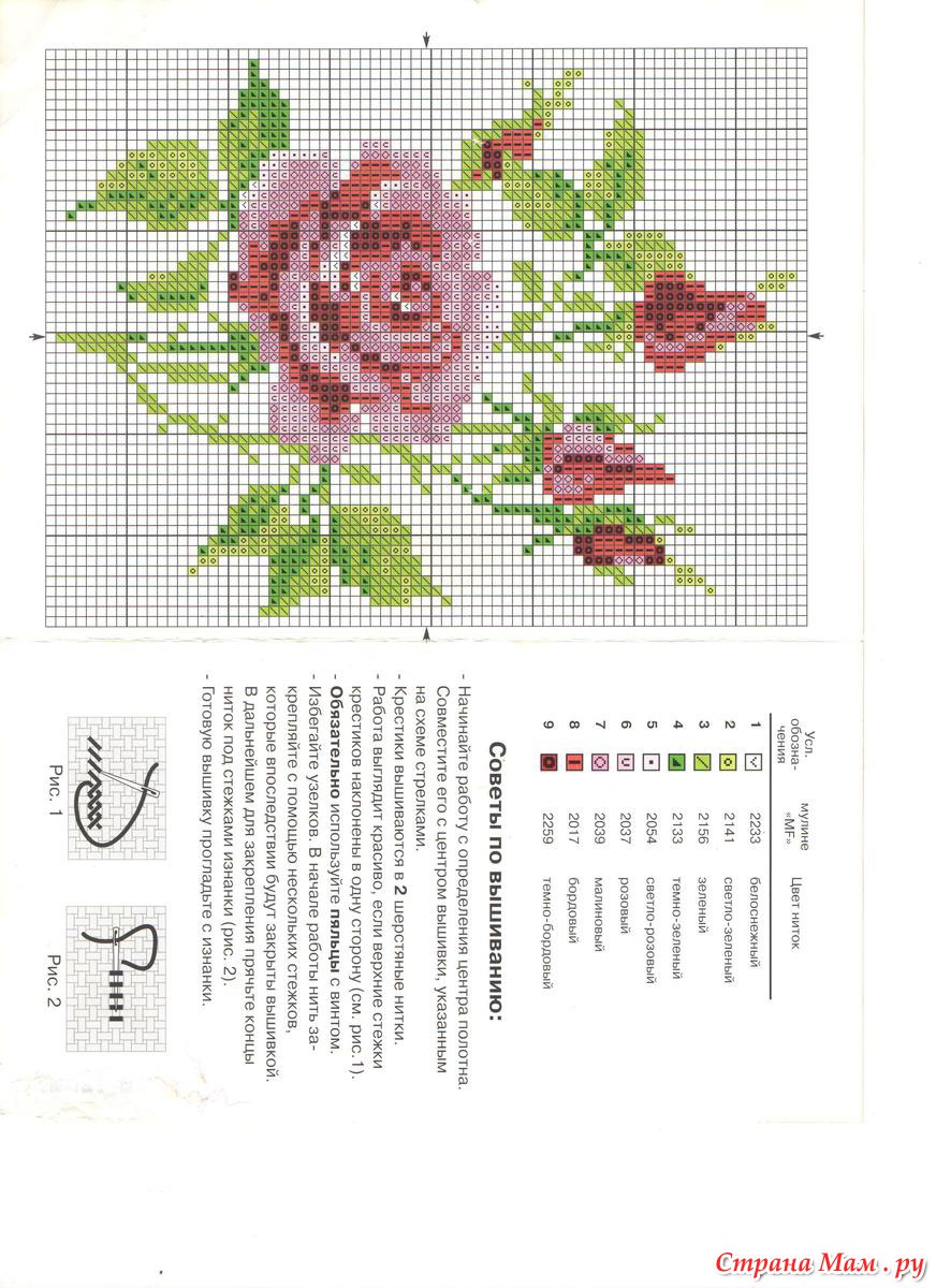 Бумажные схемы вышивки