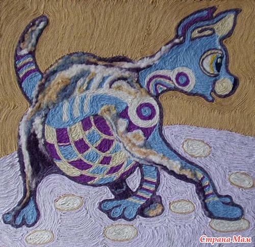 КОШКИНЫ КАРТИНКИ ИЗ КЛУБКА НИТОК