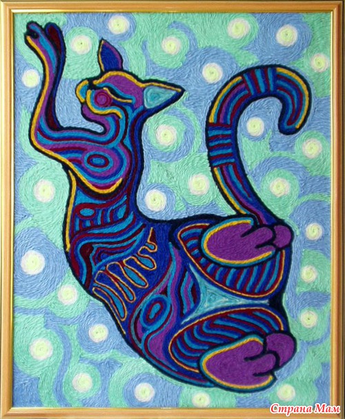 КОШКИНЫ КАРТИНКИ ИЗ КЛУБКА НИТОК