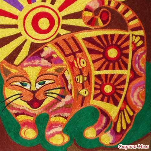 КОШКИНЫ КАРТИНКИ ИЗ КЛУБКА НИТОК