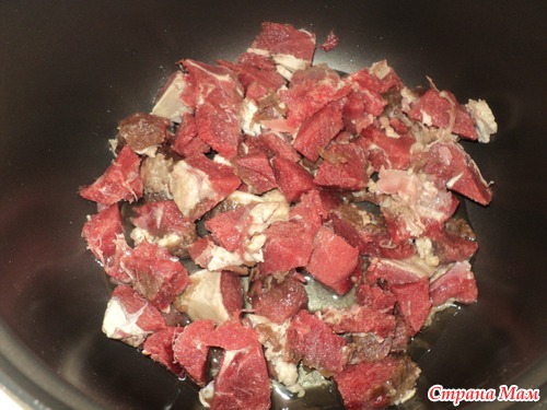 Первый опыт. Мясо с апельсинами в мультиварке.