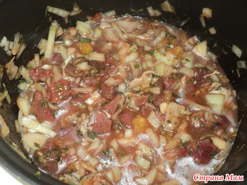 Первый опыт. Мясо с апельсинами в мультиварке.
