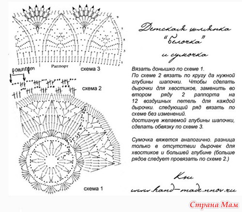Панамка для девочки крючком на 1 год схема и описание