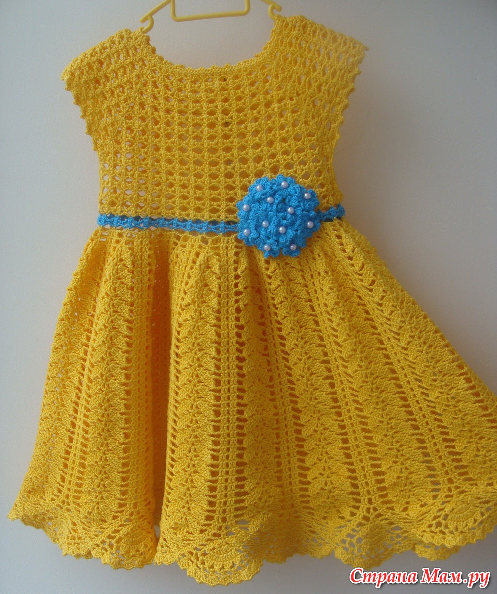 Вязаное летнее платье для девочки