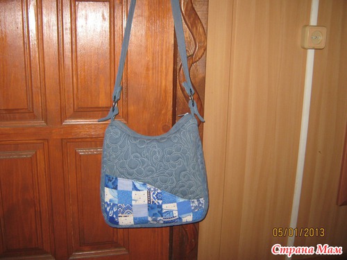 Джинсовая сумка+стежка