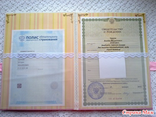 Папки для свидетельств