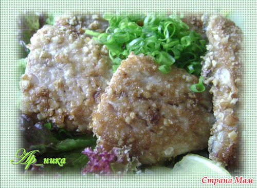 Скумбрия в ореховой панировке
