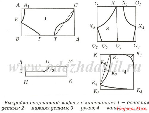Построение выкройки спотивной кофты с капюшоном для собаки