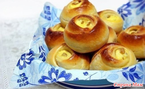Булочки "Розочки" с творогом.