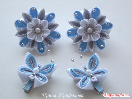 Мои любимые канзаши! ( ободки, резиночки)