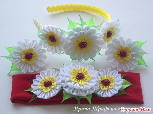 Мои любимые канзаши! ( ободки, резиночки)