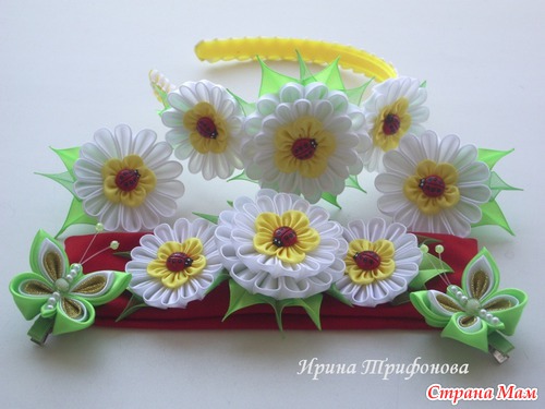 Мои любимые канзаши! ( ободки, резиночки)