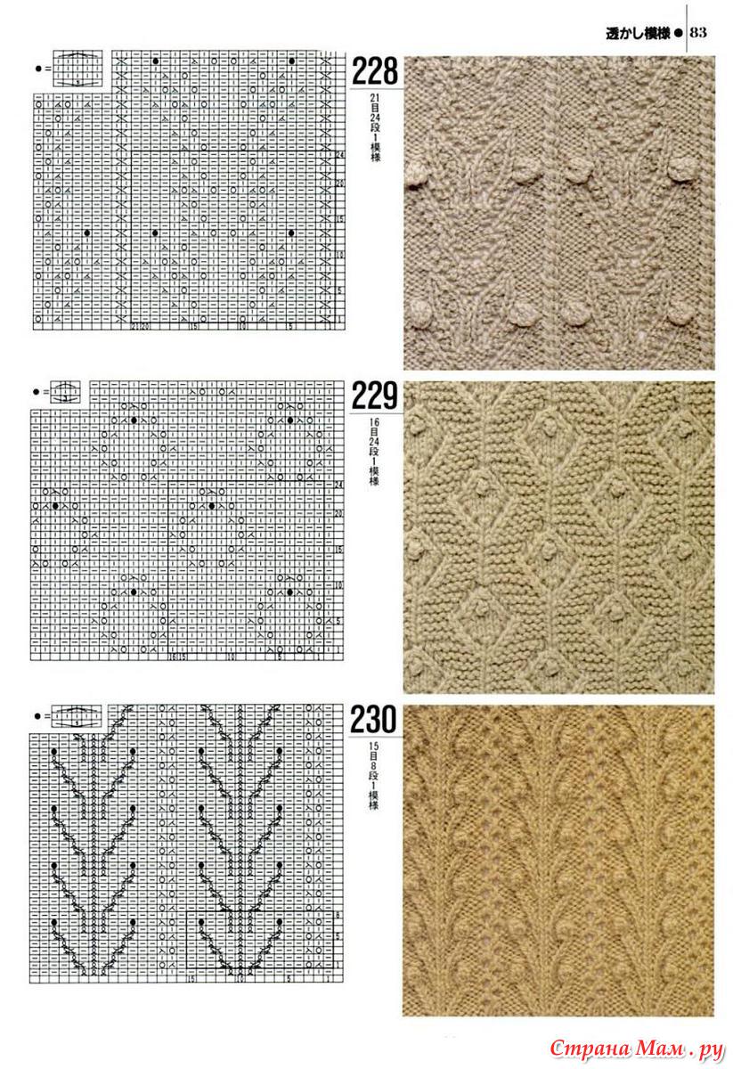Вязание спицами узоры схемы японские схемы