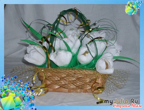 Подснежники из конфет