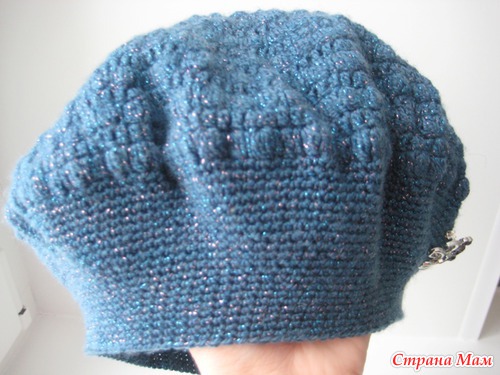 Комлект БЕРЕТ + ШАРФ цвета джинс-мерцание