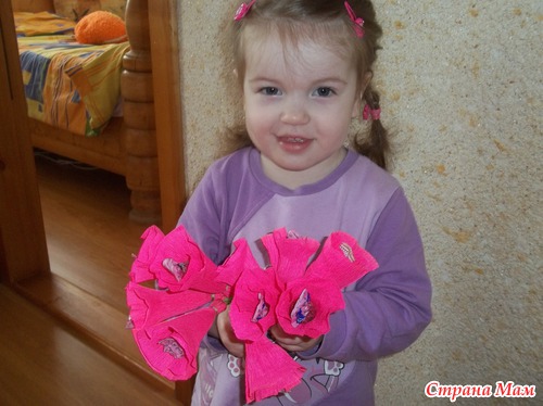 Хвастаюсь букетиками из конфет